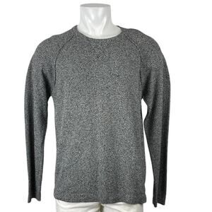 NEW Weatherproof Men Gray Knit Textured Crew Neck Long Sleeve Sweater Top Size L